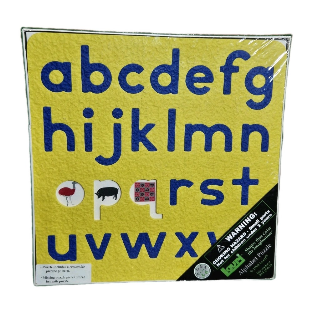 VTG NEW Sealed Lauri Alphabet A TO Z Panel PUZZLE Lower Case Learning Toy 1995